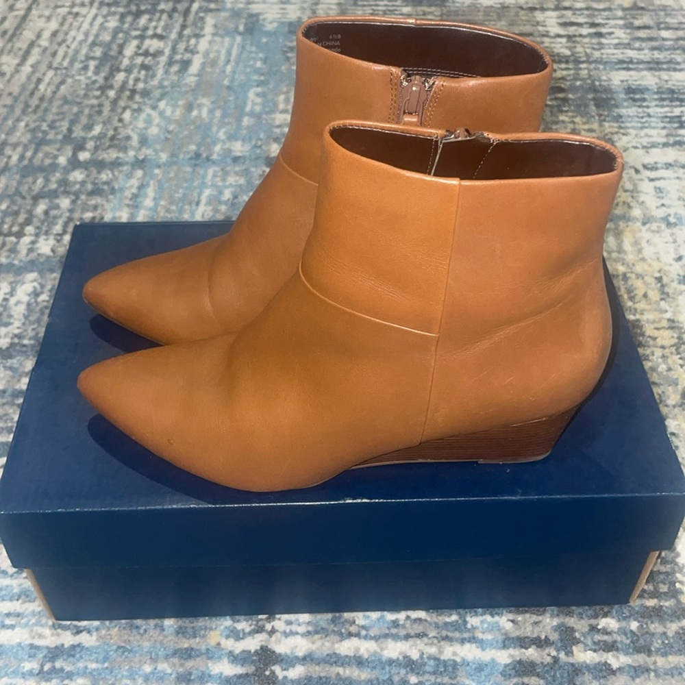 Cole Haan Eneida Wedge Bootie, leather, size 6.5